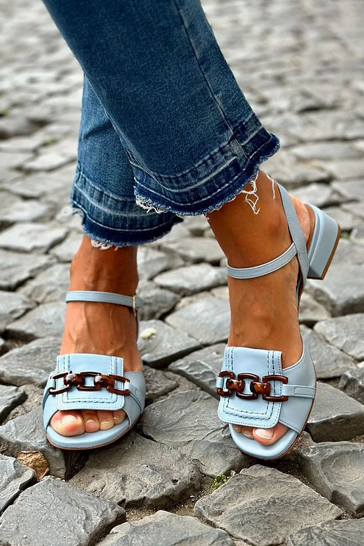 Celsa - Tacones ajos azules con detalle de puntada