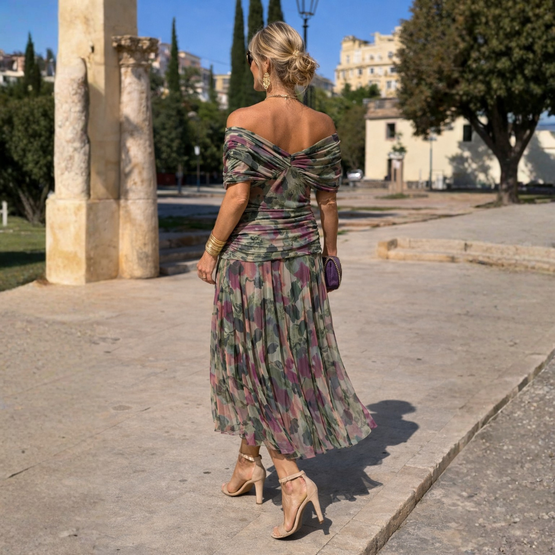 Mikaela | Vestido largo de gasa para ceremonia