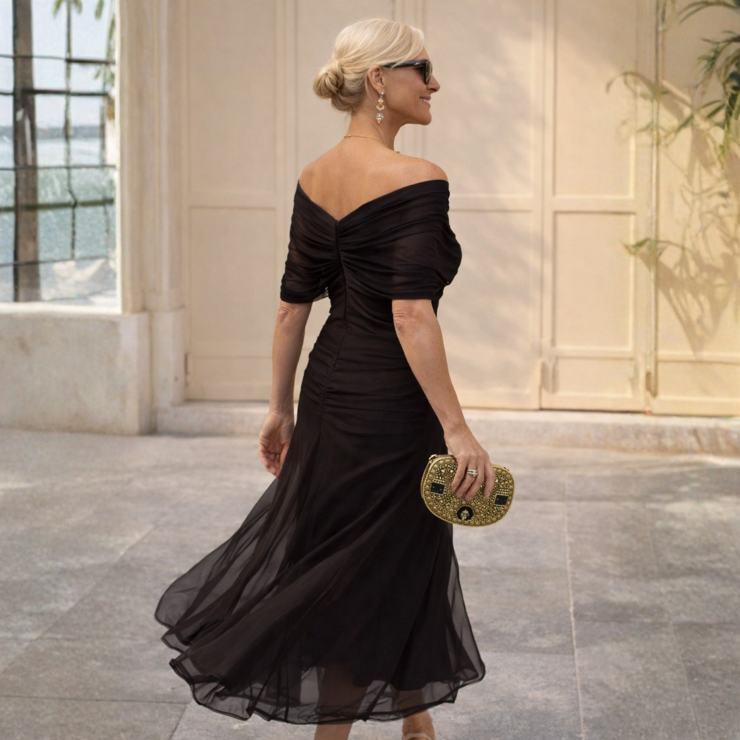 Mikaela | Vestido largo de gasa para ceremonia