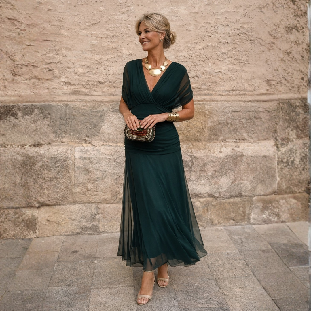 Mikaela | Vestido largo de gasa para ceremonia