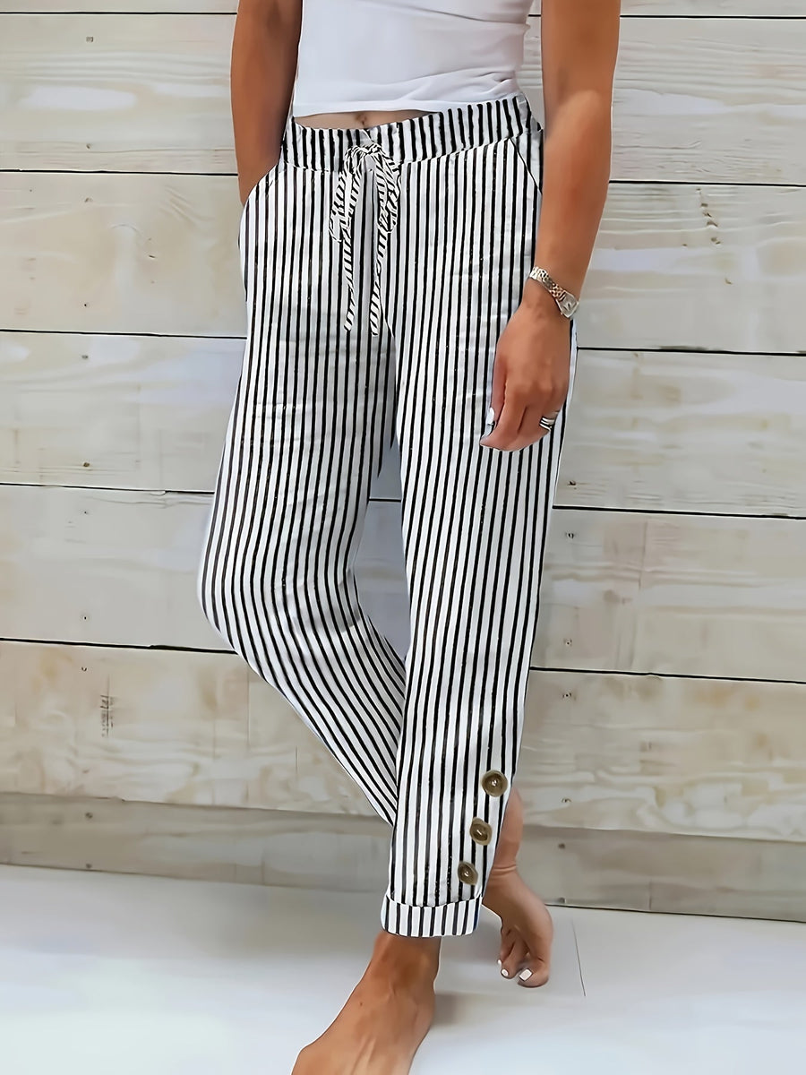 Raquelle - Pantalones a Rayas Casual