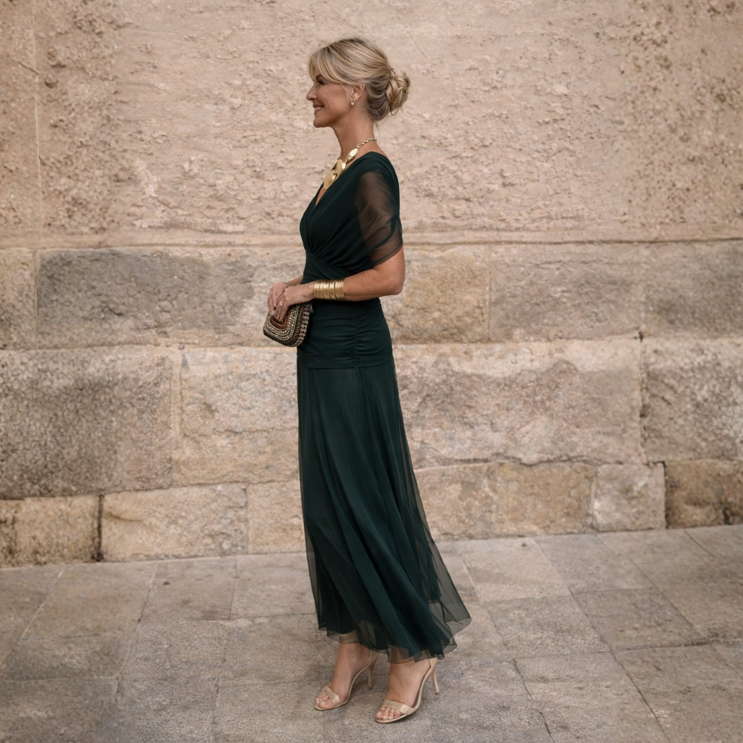 Mikaela | Vestido largo de gasa para ceremonia