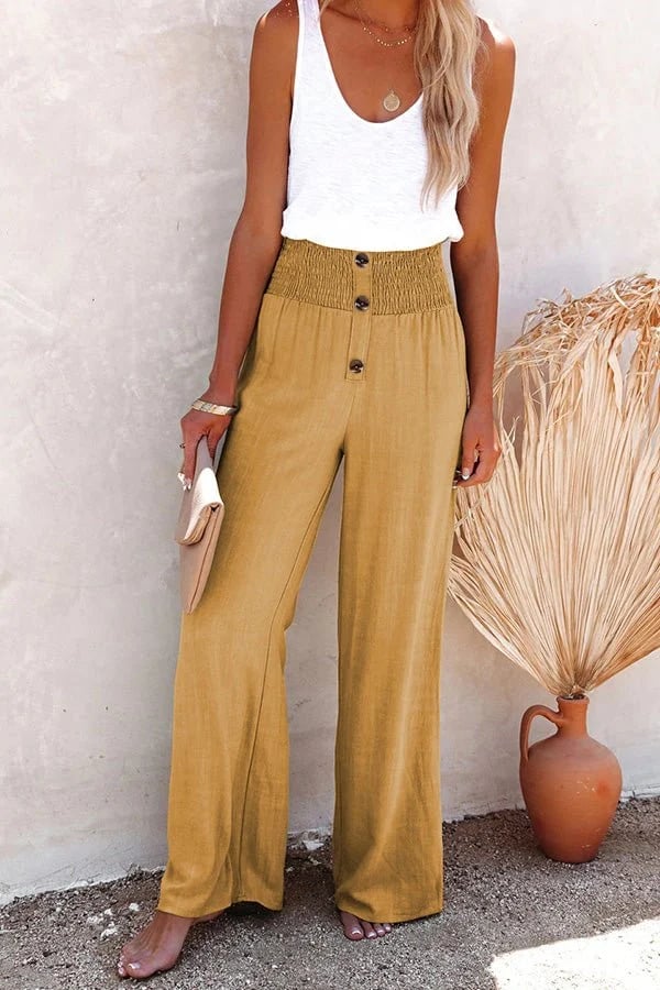 Riana - Pantalones Relax de Cintura Alta