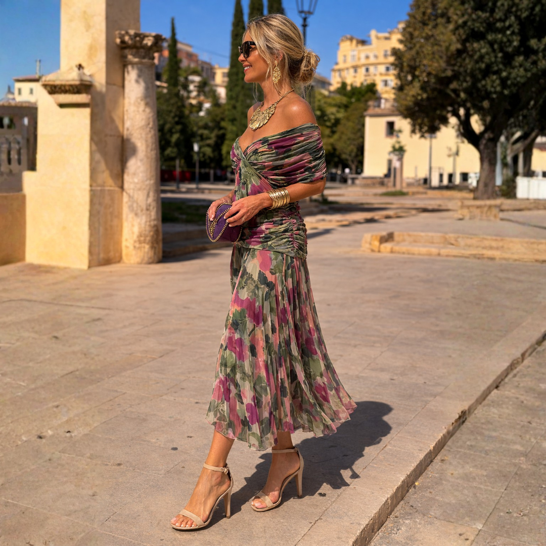 Mikaela | Vestido largo de gasa para ceremonia