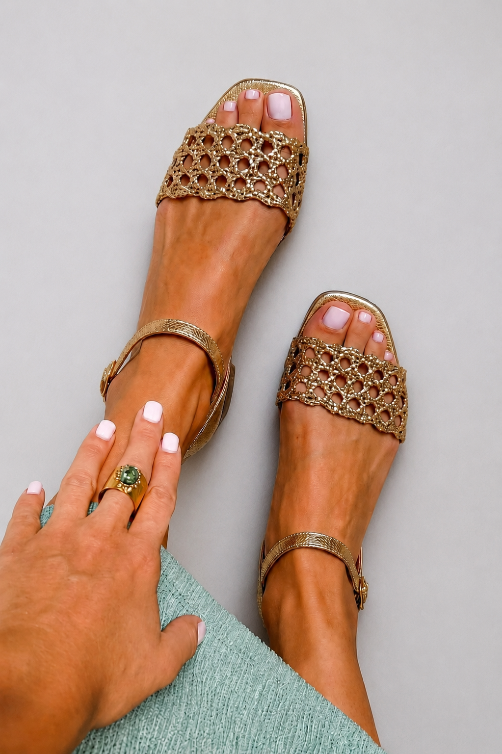 Olalla - Sandalias Planas con Punta Cuadrada