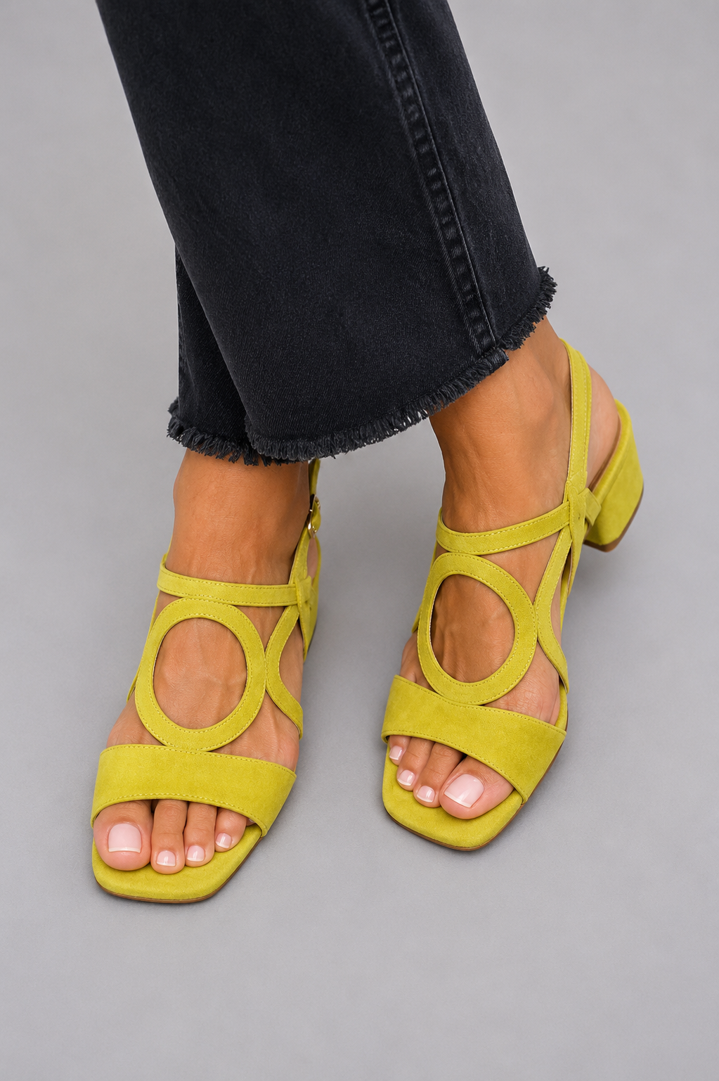Caliope - Tacones con Punta Cuadrada y Corte Redondo para Verano