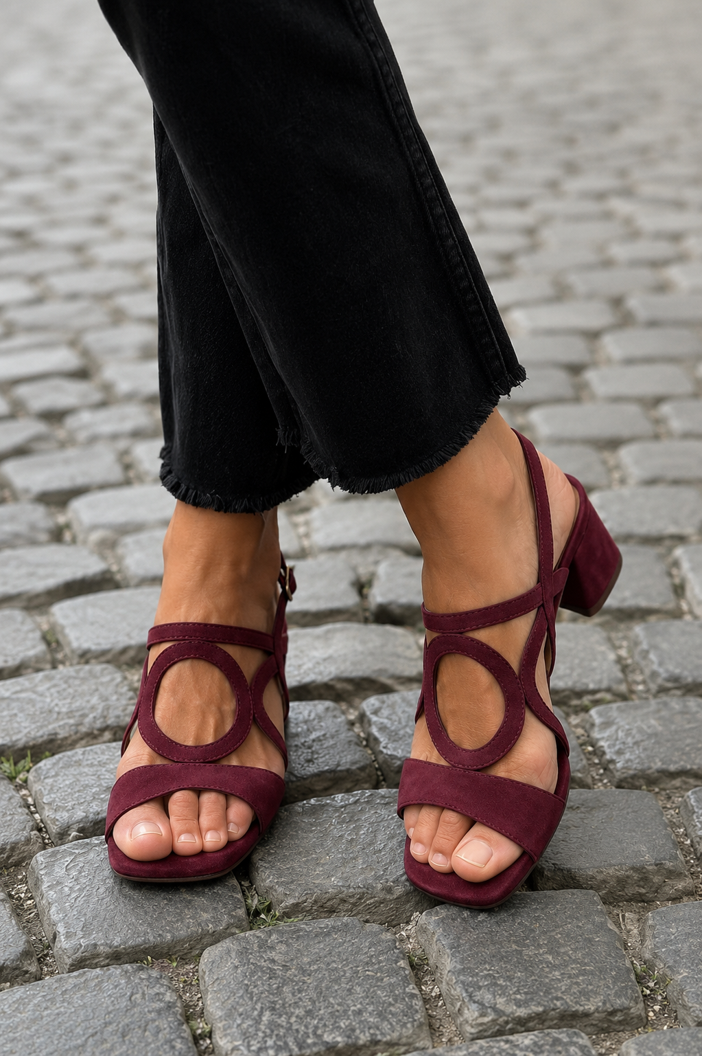 Caliope - Tacones con Punta Cuadrada y Corte Redondo para Verano