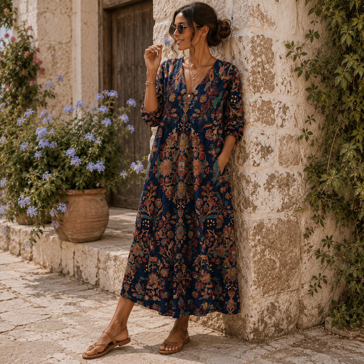 Elvira | Vestido largo vintage Medianoche