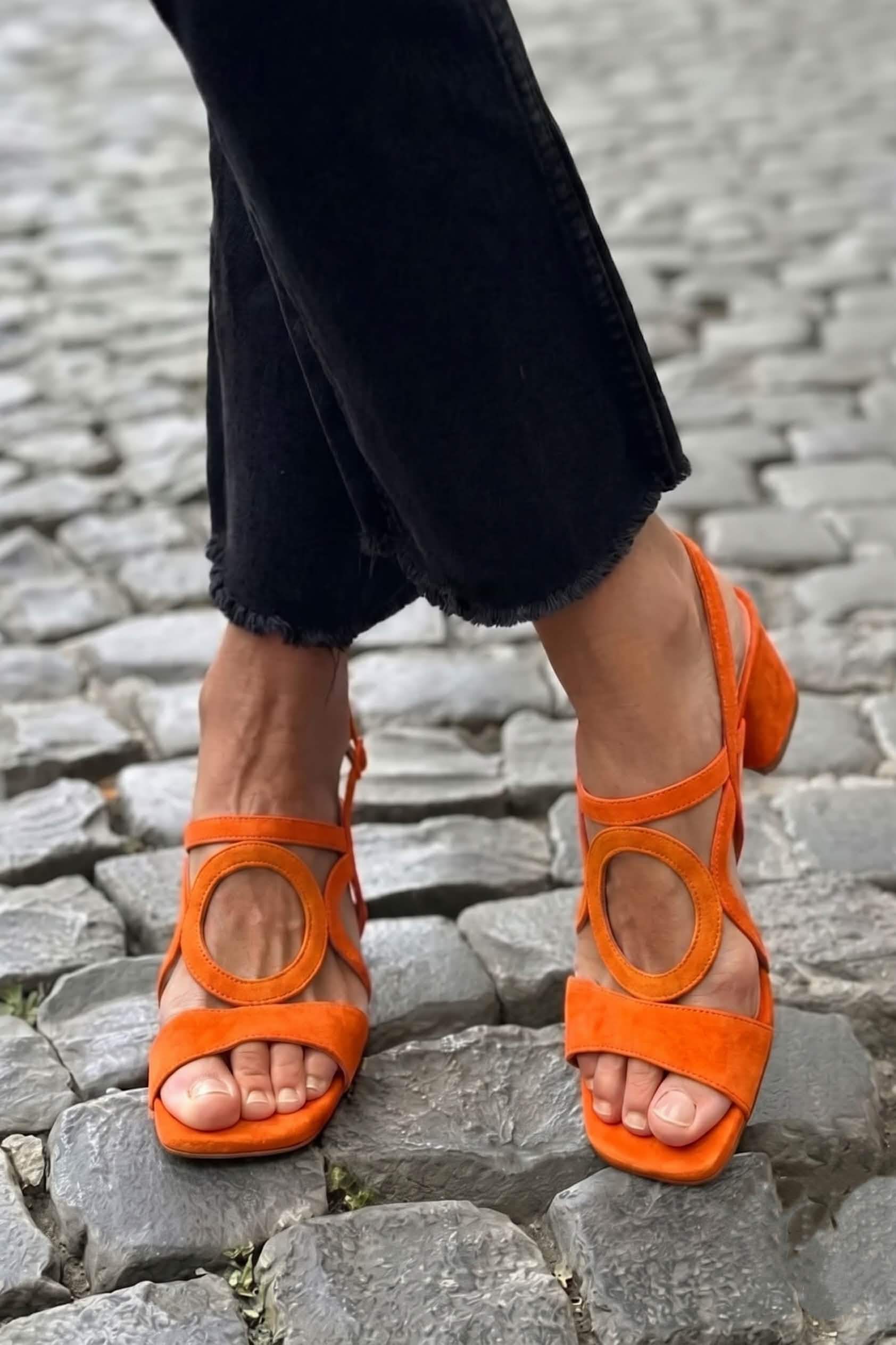 Caliope - Tacones con Punta Cuadrada y Corte Redondo para Verano