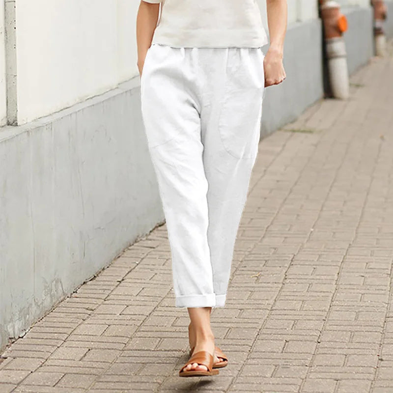 Kriza - Pantalones de Pierna Ancha con Bolsillos