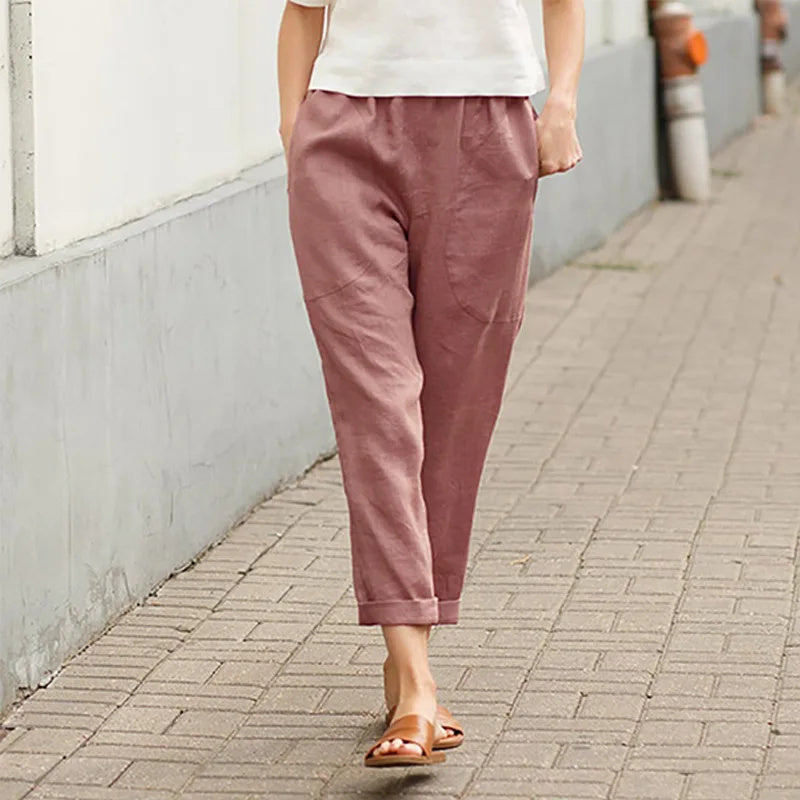 Kriza - Pantalones de Pierna Ancha con Bolsillos