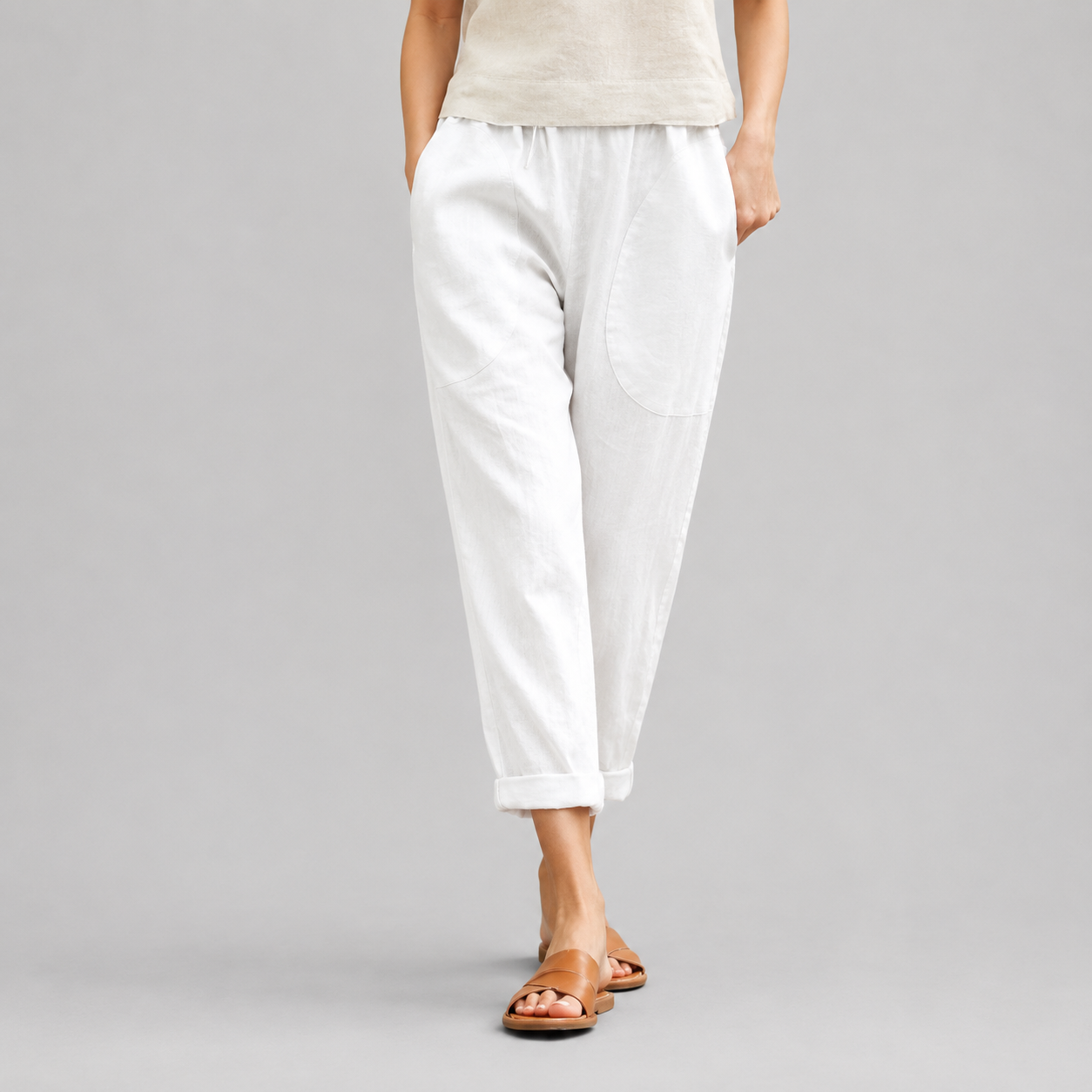 Kriza - Pantalones de Pierna Ancha con Bolsillos