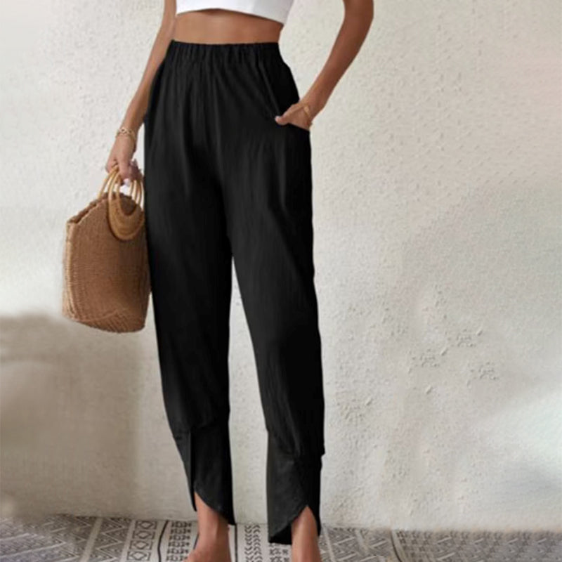 Essari - Pantalones con Dobladillo Deshilachado
